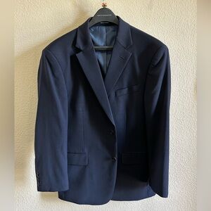 Pronto Uomo Navy Suit with Notched Lapels